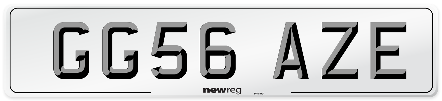 GG56 AZE Number Plate from New Reg